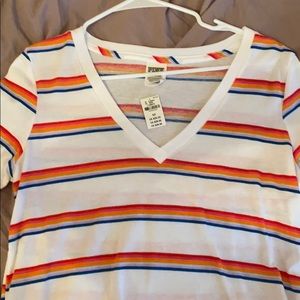 PINK Rainbow striped tee